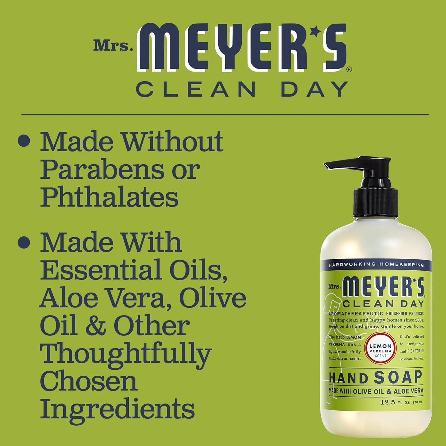 Mrs. Meyer's Clean Day Organic Lemon Verbena Scent Liquid Hand Soap 12.5 oz. (Pack of 6)