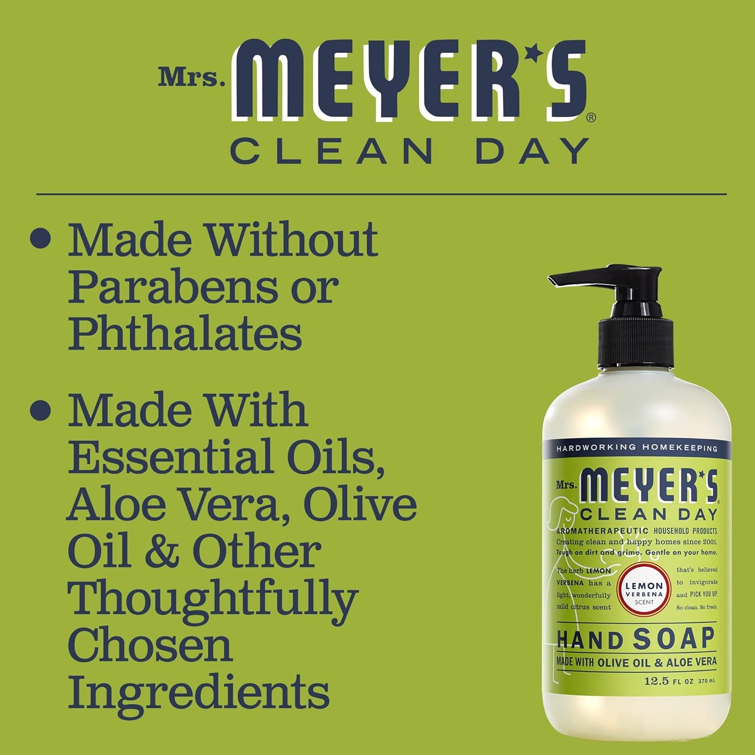 Mrs. Meyer's Clean Day Organic Lemon Verbena Scent Liquid Hand Soap 12.5 oz. (Pack of 6)