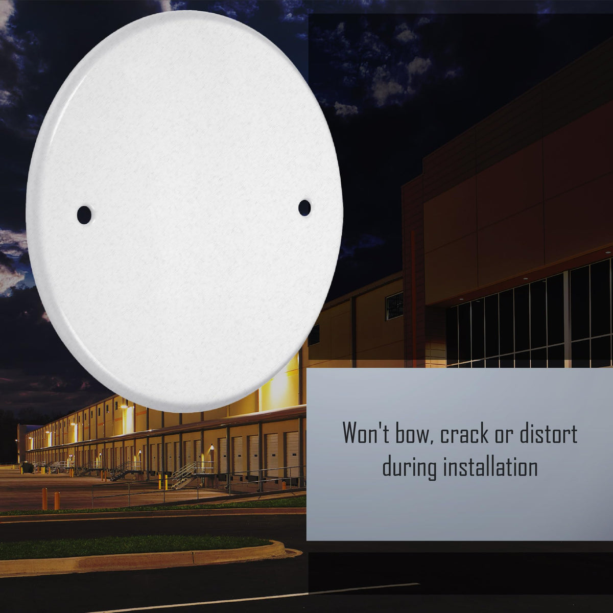 TayMac LPB3325 Flat Blank 5-Inch Round Standard Metallic Wallplate, White