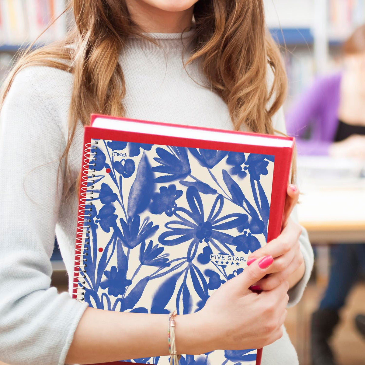 Five Star Spiral Notebooks + Study App, 2 Pack, 1 Subject, College Ruled, 8-1/2" x 11", 80 Sheets, Petals (820331F-ECM)
