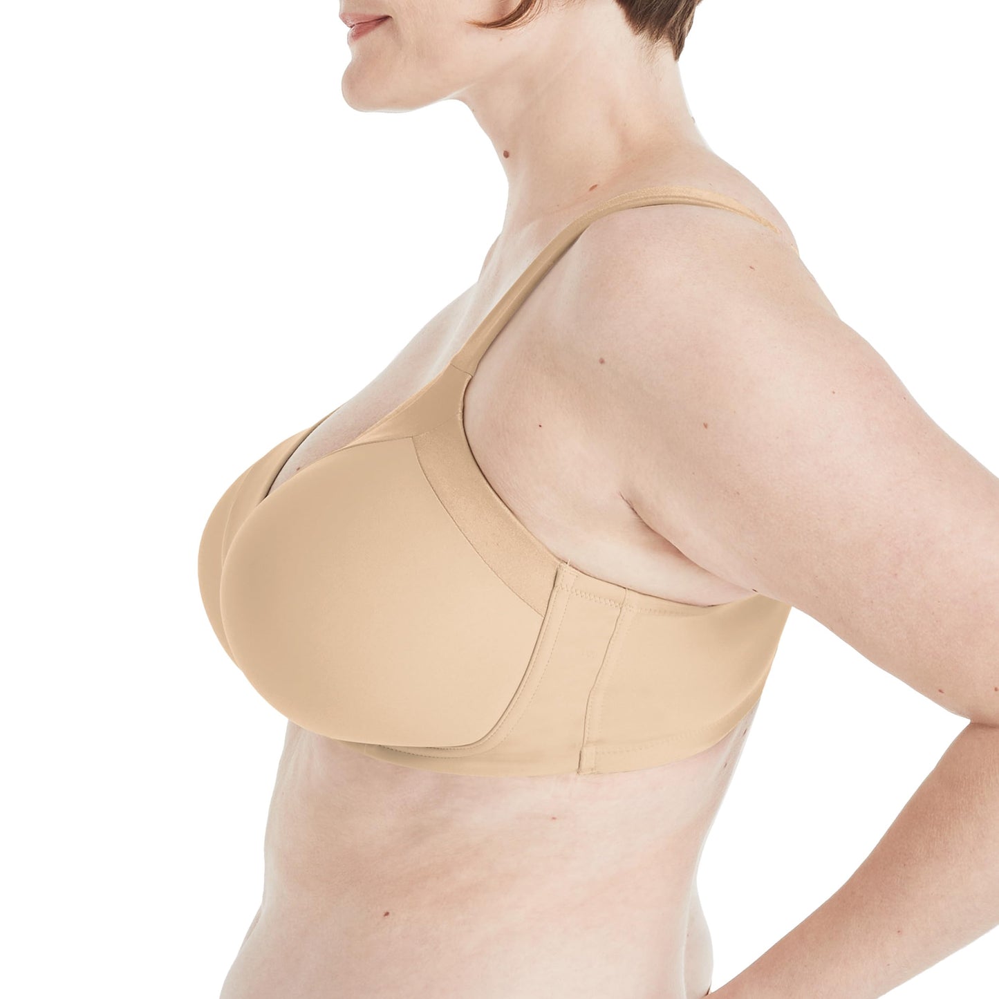 Playtex Secrets Balconette Bra, Full-Coverage Wireless T-Shirt Bra, Balconette Wirefree Full-Figure T-Shirt Bra, Taupe, 38DDD