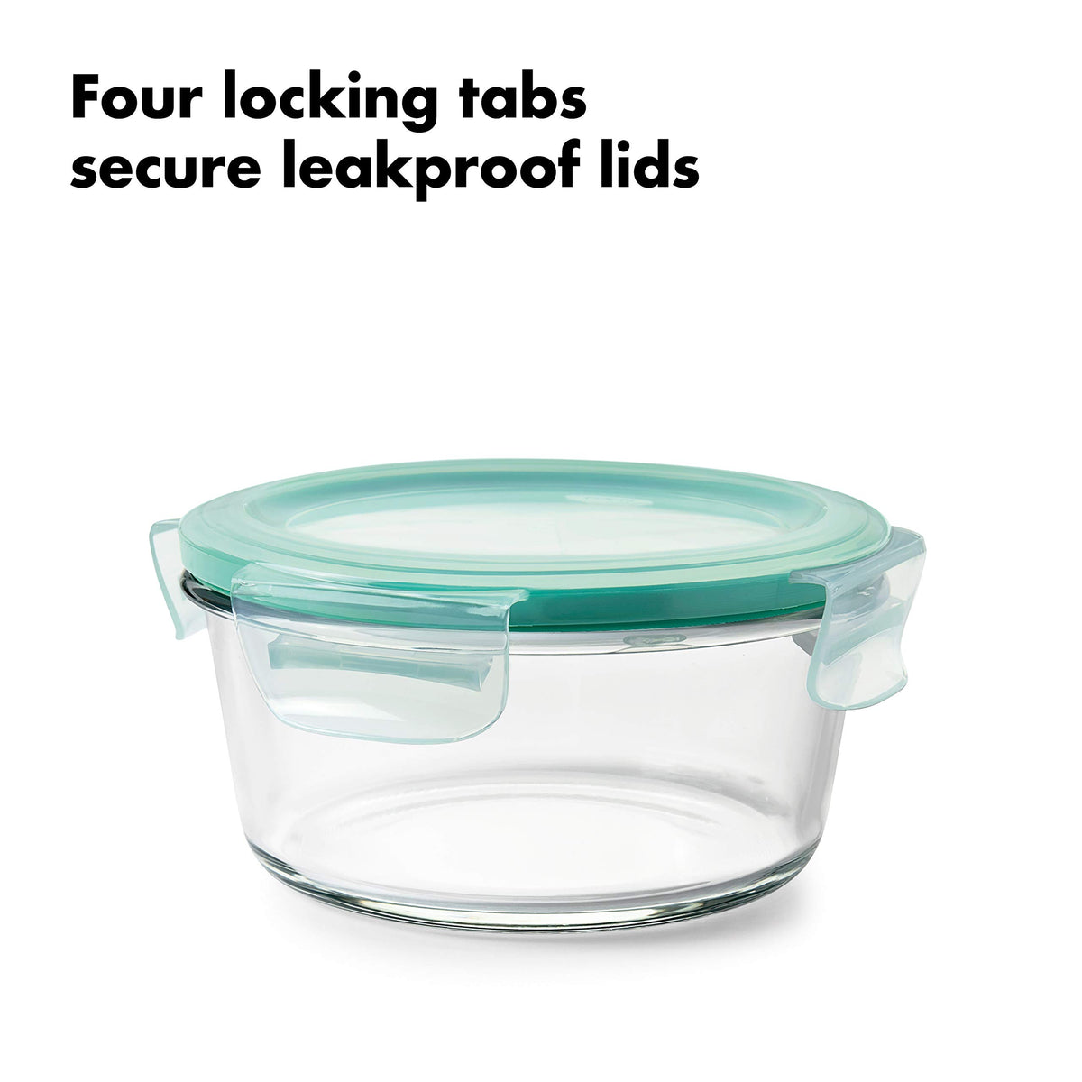 OXO Good Grips 8 Piece Smart Seal Airtight Glass Round Container Set,Blue