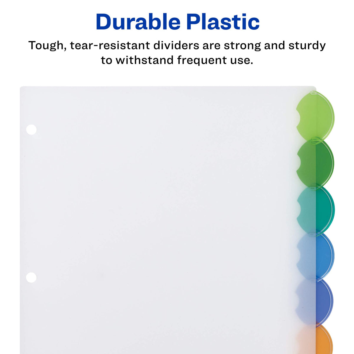 Avery Insertable Style Edge Plastic Dividers for 3 Ring Binders, 8-Tab Set, Multicolor, 1 Set (11201)