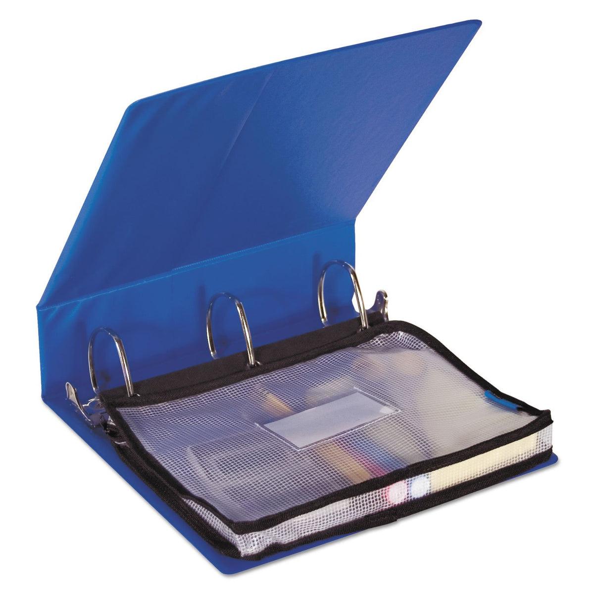 Advantus Expanding Zipper Pouch, 13 x 9.25, Black/Clear
