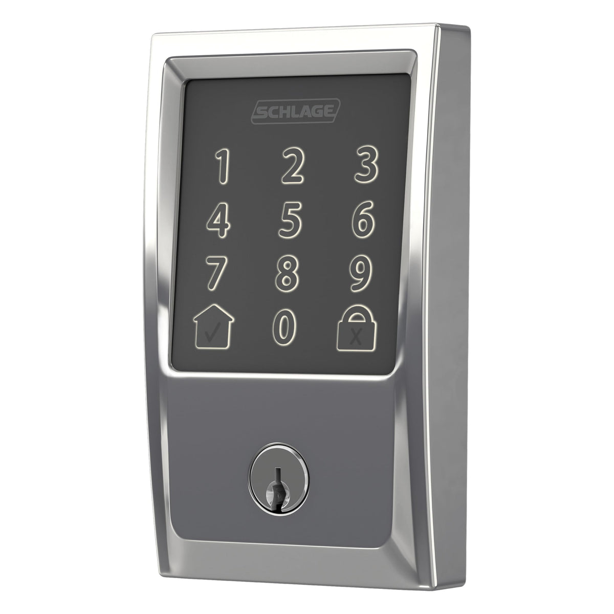 Schlage Encode Smart WiFi Deadbolt with Century Trim In Bright Chrome