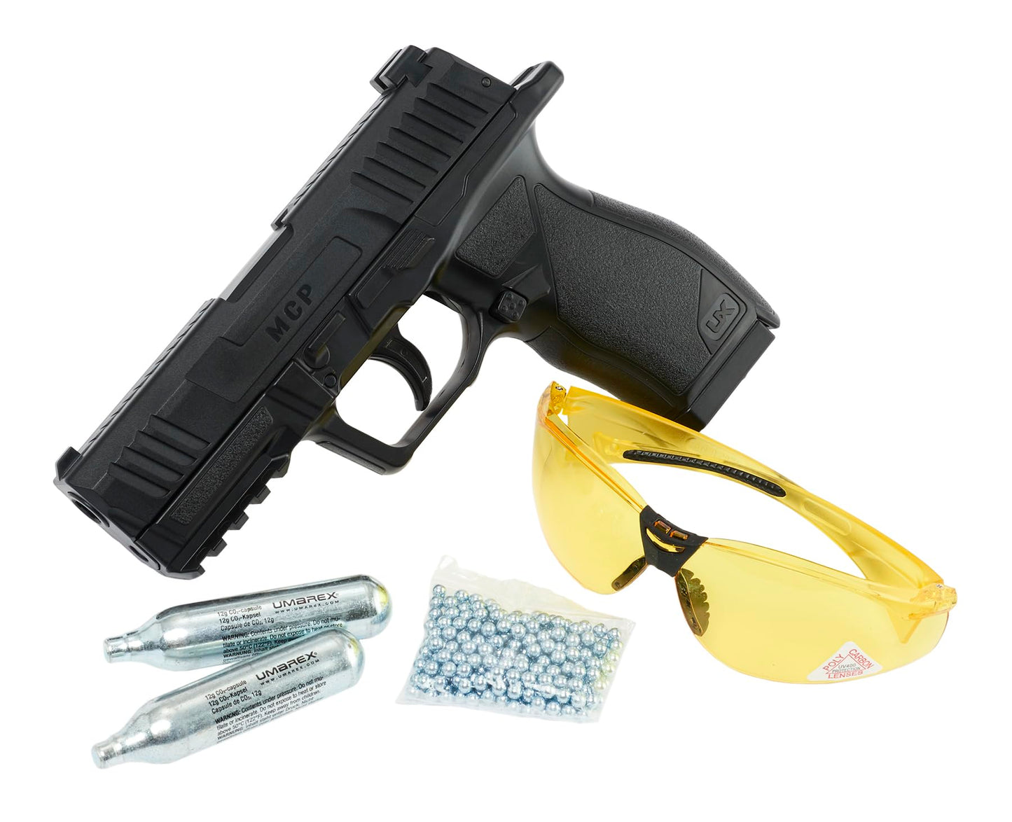 Umarex MCP .177 Caliber BB Gun Air Pistol Kit - Includes BBS, CO2 Cartridges, and Safety Glasses