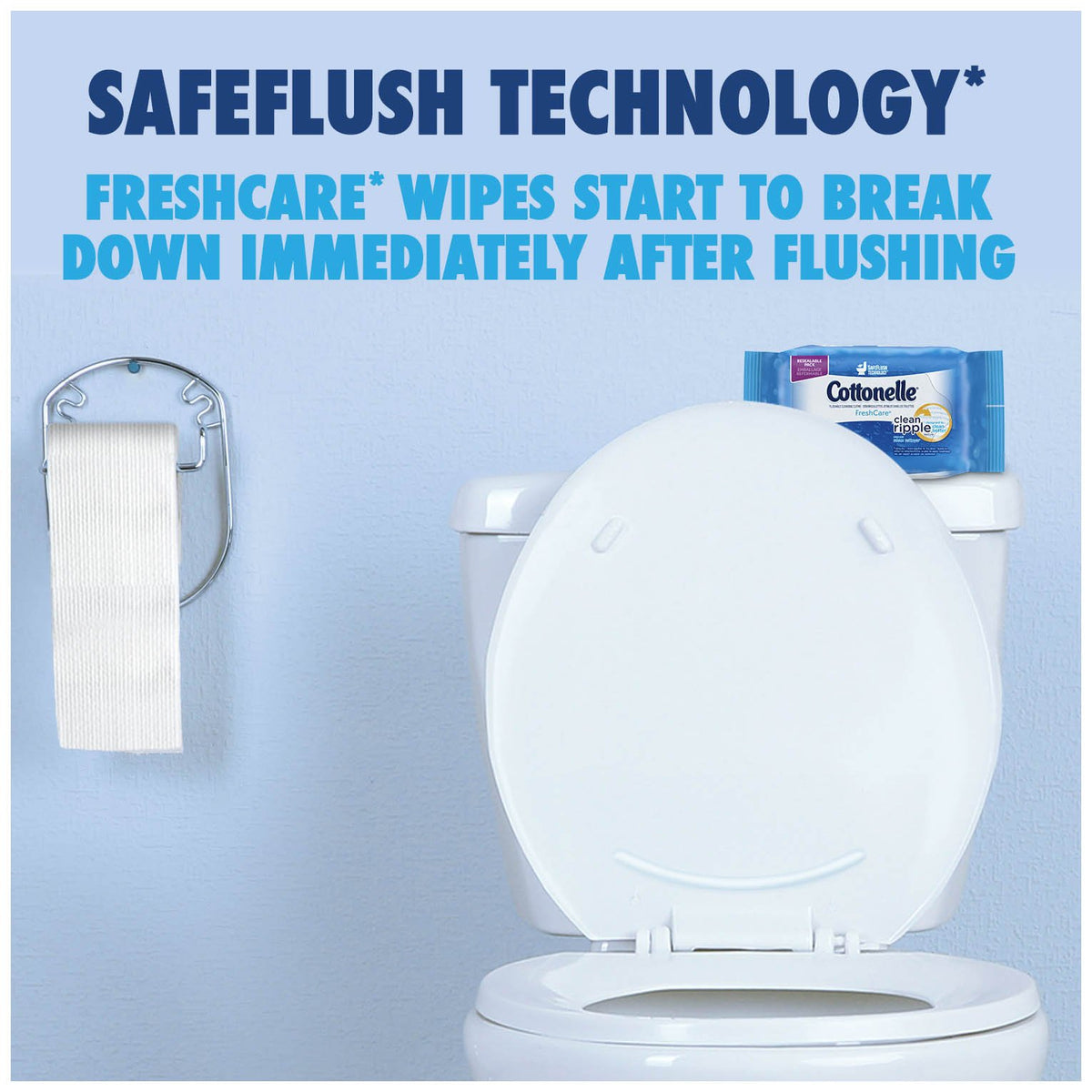 Cottonelle FreshCare Flushable Cleansing Cloths Pouch, 42 Count (Pack of 8)