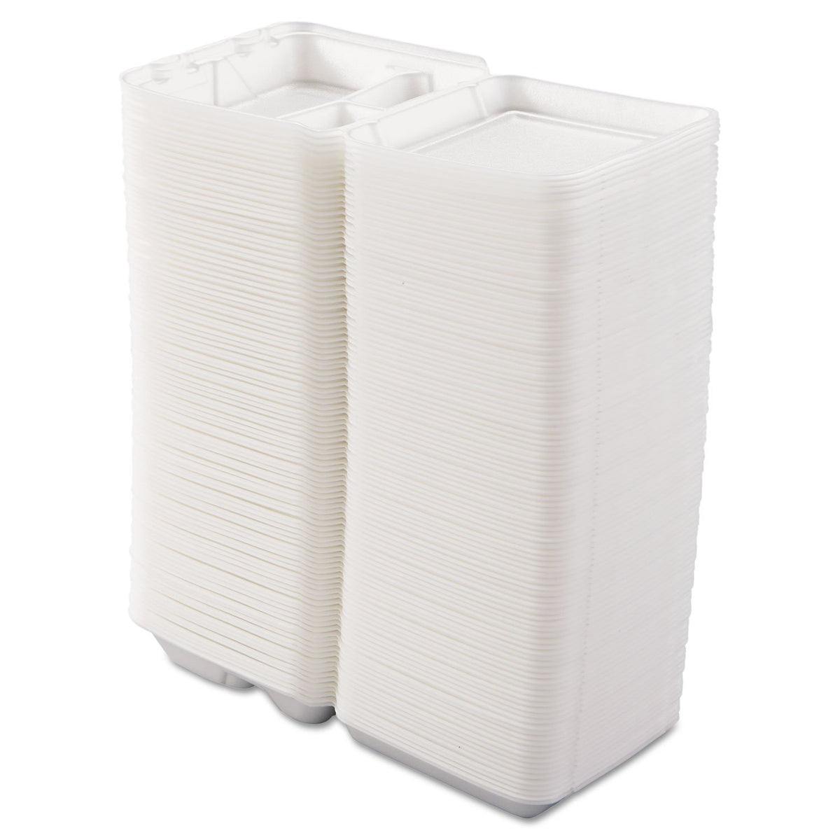 Dart 80HT3R Sm 3 Comp Foam Hinged Container, 8 in (Case of 200)