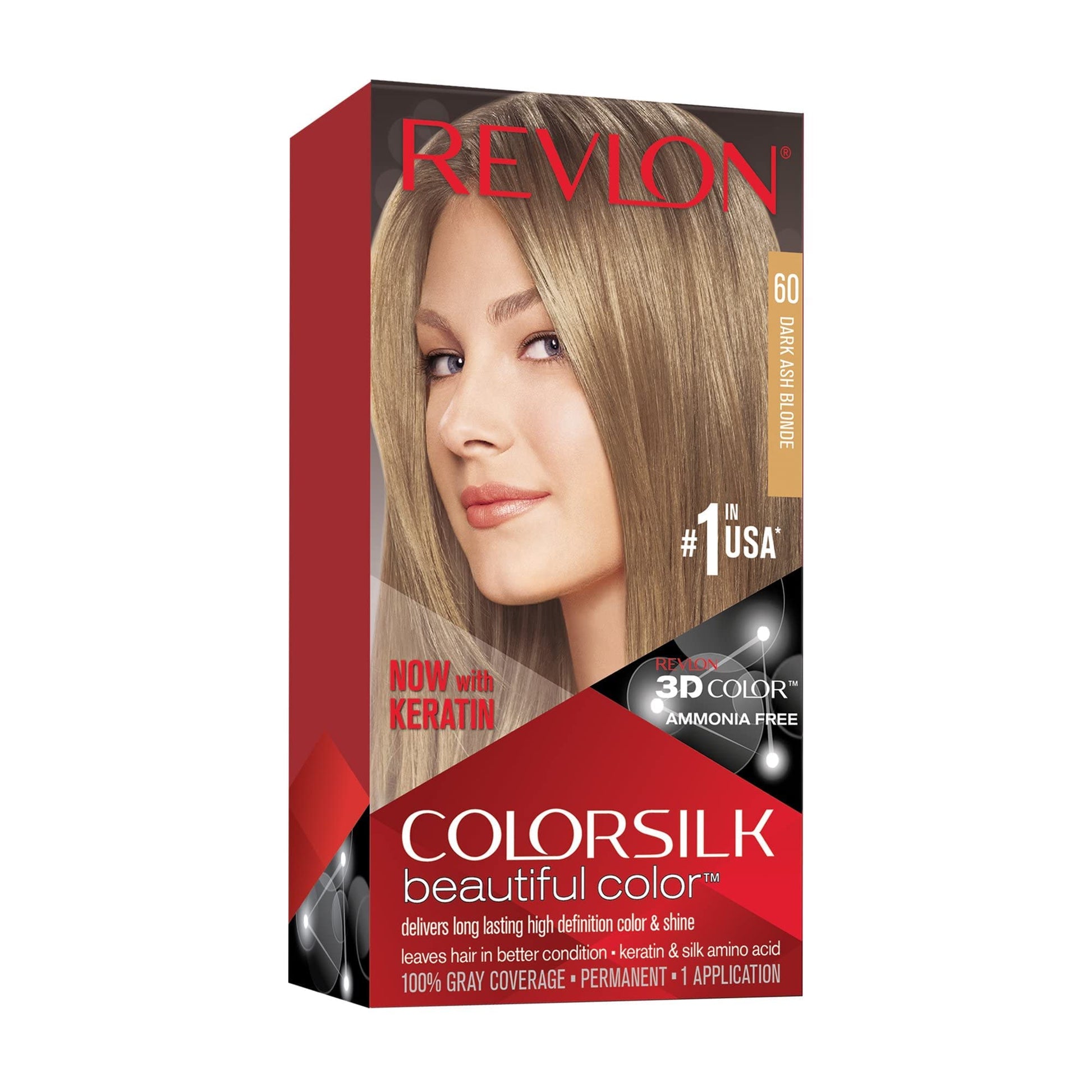 Revlon Colorsilk Hair Color 60 Dark Ash Blonde, Pack of 3