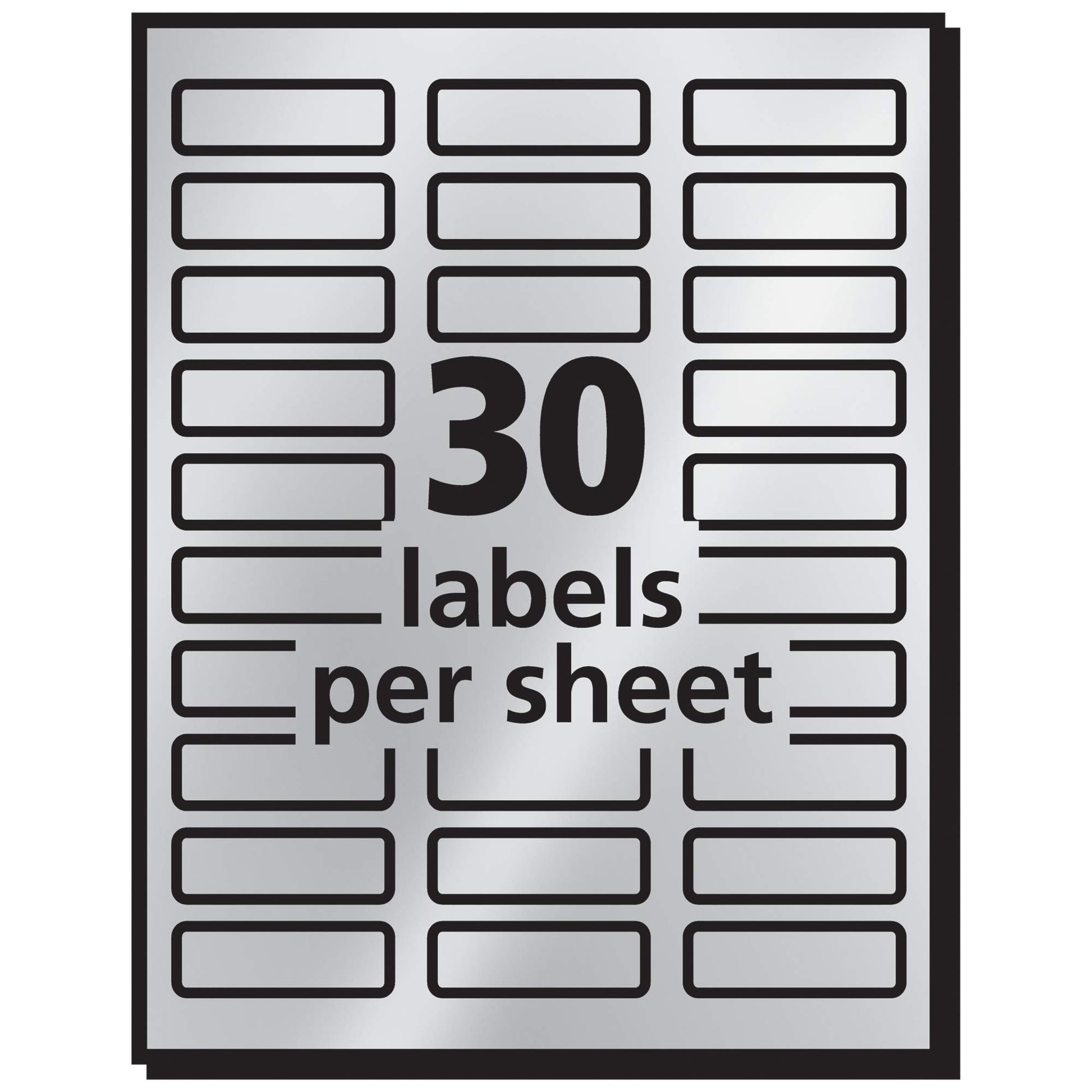 Avery Printable Return Address Labels, 0.75" x 2.25", Silver Foil, 300 Blank Mailing Labels (08986)