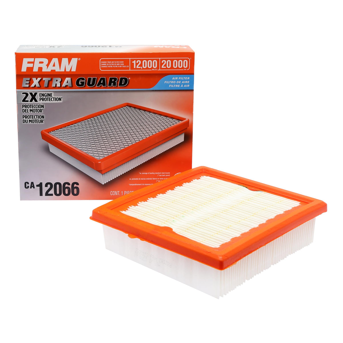 FRAM Extra Guard Engine Air Filter Replacement, Easy Install w/Advanced Engine Protection and Optimal Performance, CA12066 for Select Fiat and Jeep Vehicles