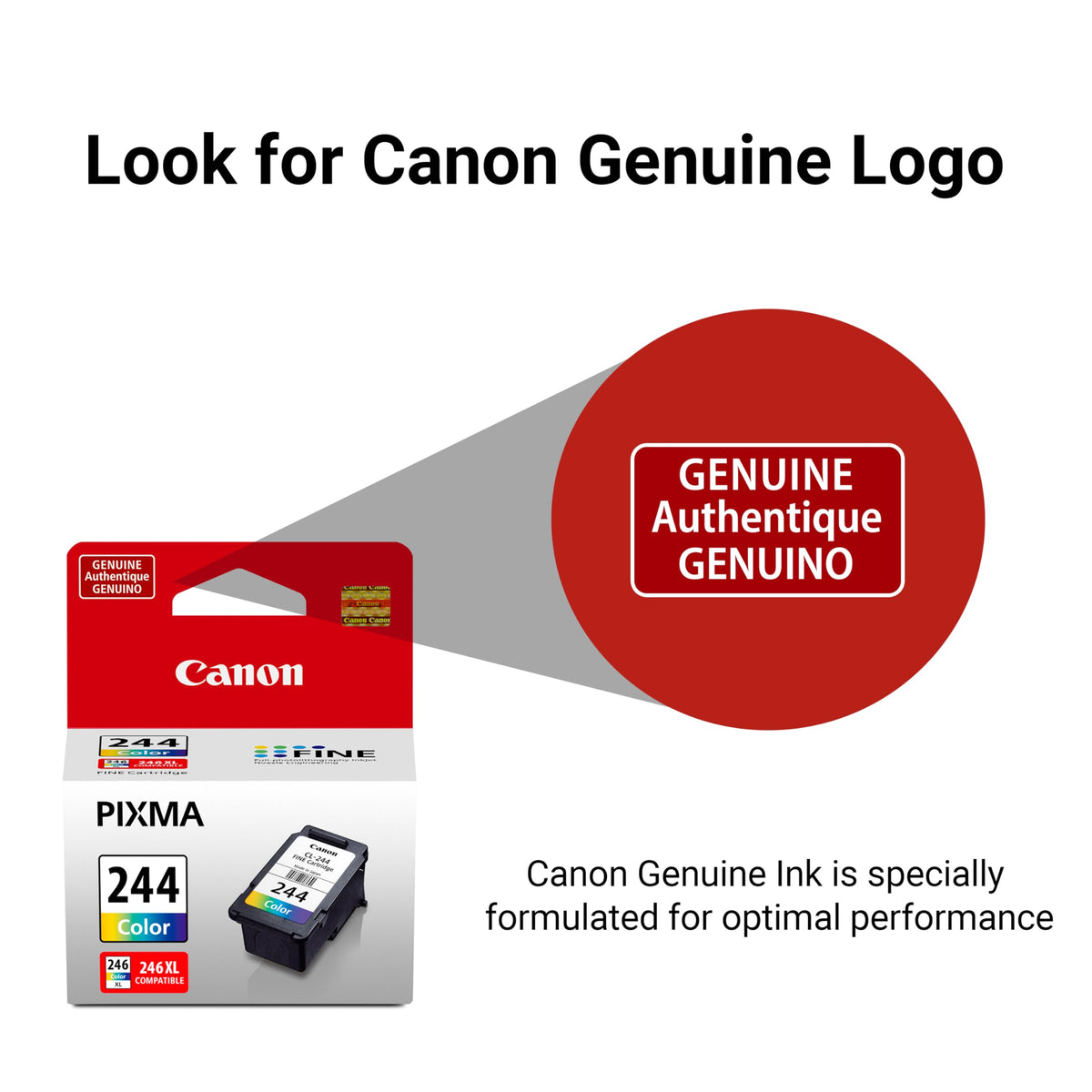 Canon CL-244 Genuine Color Ink Cartridge, Compatible with iP2820, MX492, MG2420/2520/2920/2922/2924/3020/2525, TS3120/302/302a/202/4520/3320