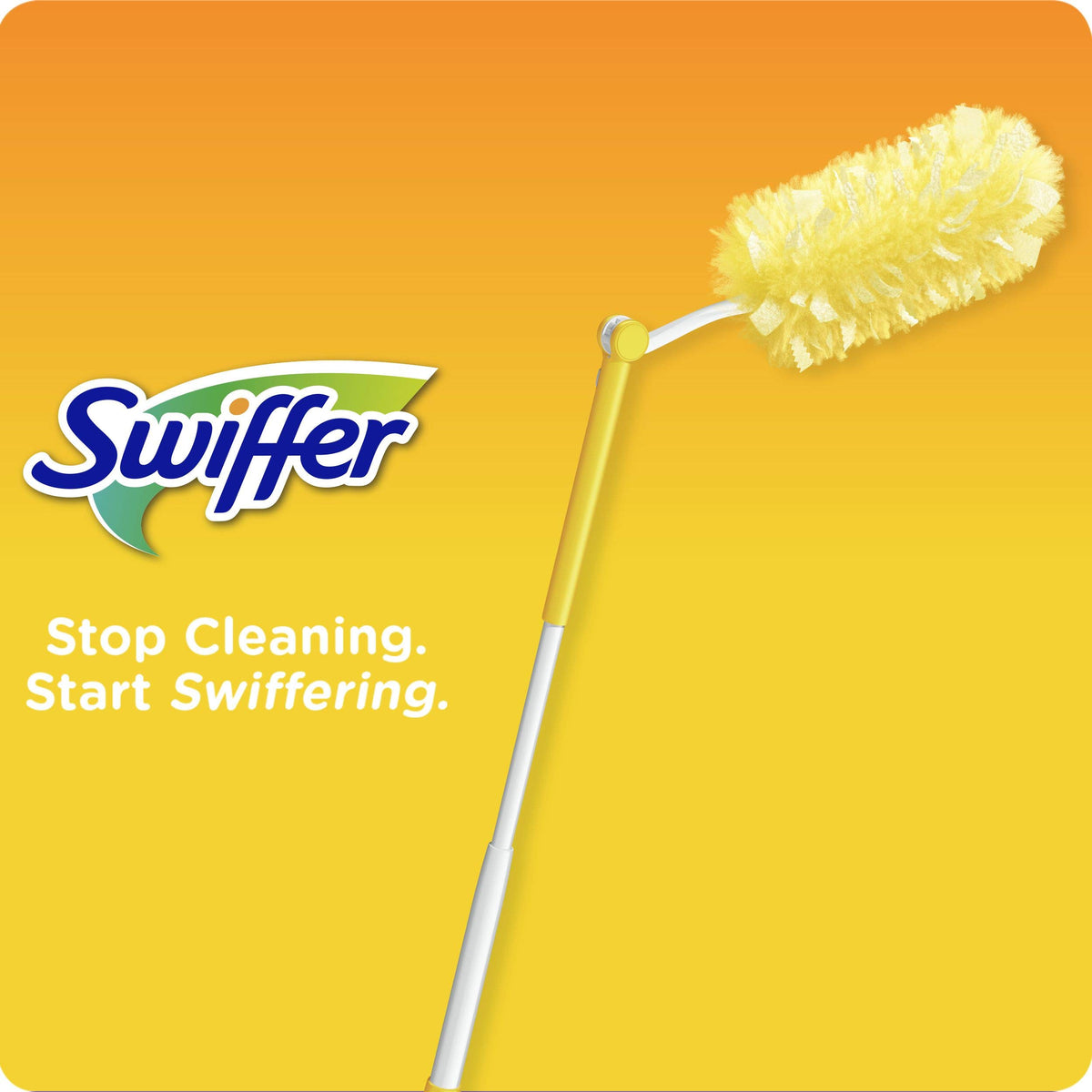 Swiffer Dusters Heavy Duty Extender Handle Starter Kit (1 Handle, 12 Dusters)