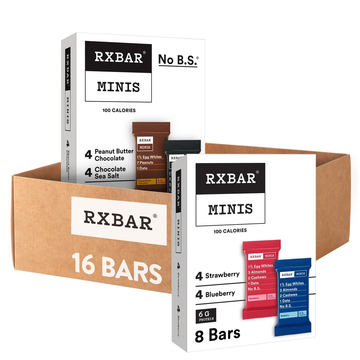 RXBAR Minis Protein Bars, Snack Bars, Variety Pack (16 Count)