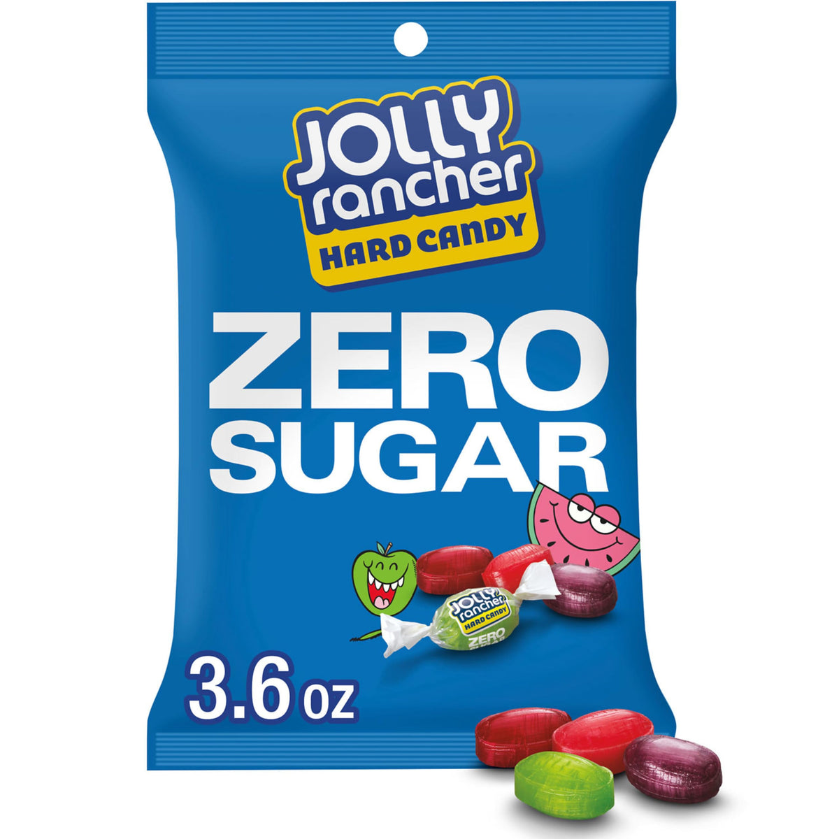 JOLLY RANCHER Zero Sugar Assorted Fruit Flavored Hard Candy Bag, 3.6 Oz
