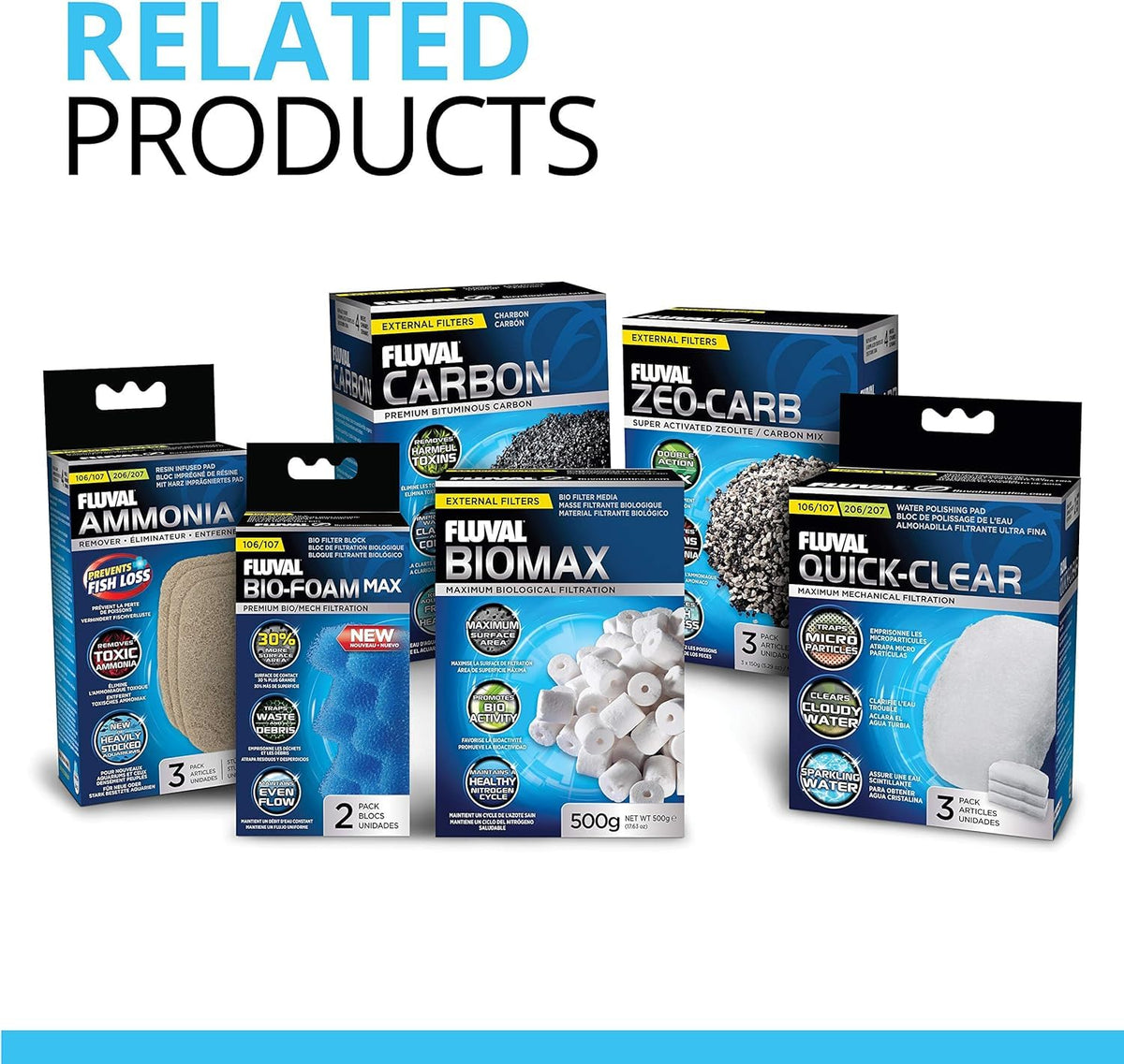 Fluval 106/107 Bio-Foam, Replacement Aquarium Filter Media, 2-Pack, A220