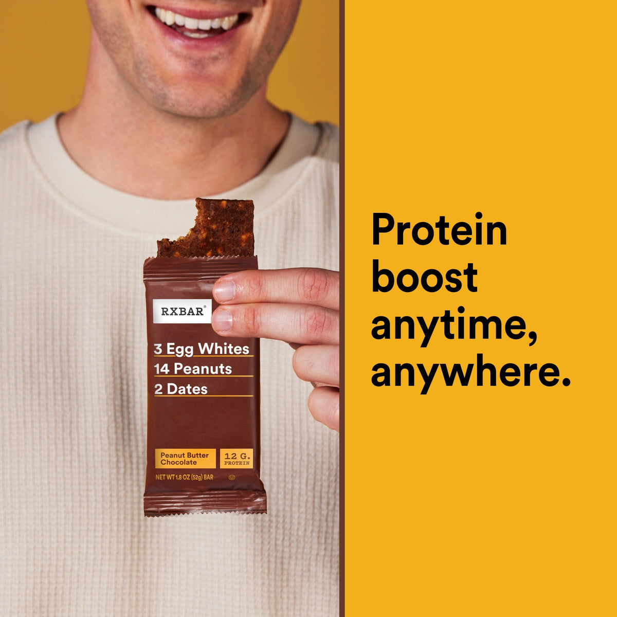 RXBAR Protein Bars, Protein Snack, Snack Bars, Peanut Butter Chocolate, 9.1oz Box (5 Bars)