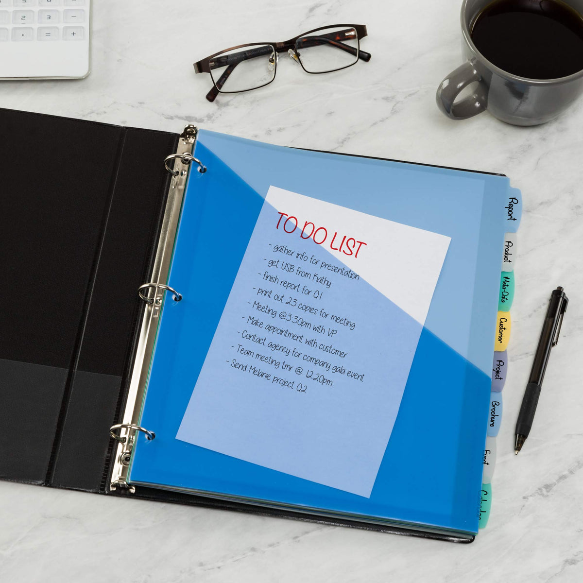 Avery Write & Erase Pocket Plastic Dividers for 3 Ring Binders, 8 Tab Set, Multicolor, Works with Sheet Protectors, 1 Set (16177)