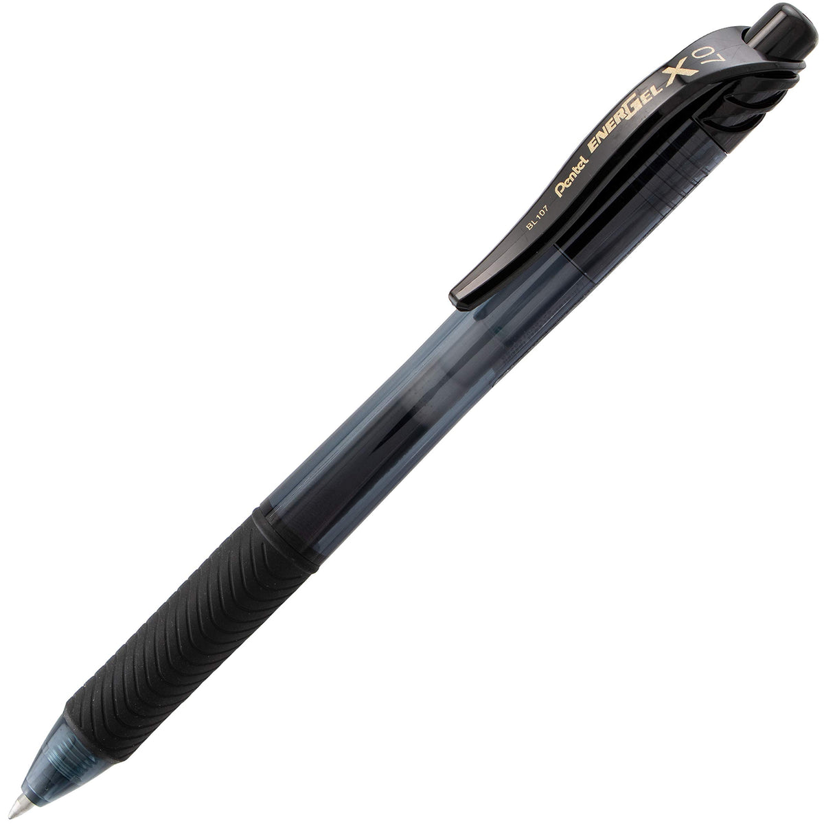 Pentel EnerGel-X Retractable Liquid Gel Pen, (0.7 mm), Medium Line, Black Ink, Box of 12 (BL107-A)