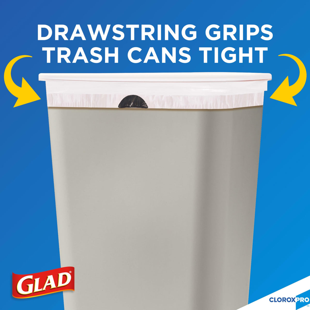 CloroxPro Glad ForceFlex 13 Gallon Tall Kitchen Drawstring Trash Bags, 100 Count (Package May Vary)