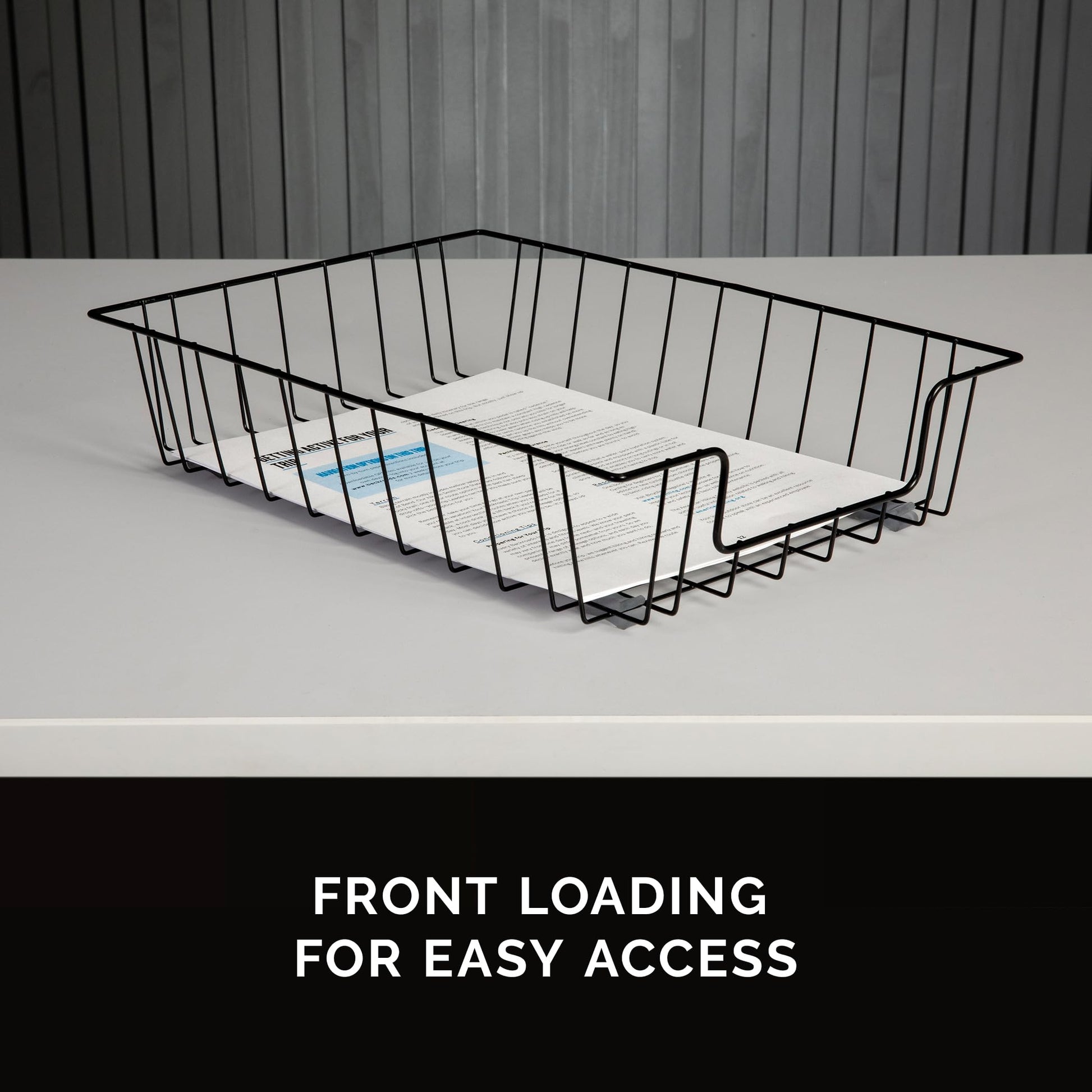 Fellowes Workstation 3" Letter Desk Tray Organizer, Wire, Black (60112)