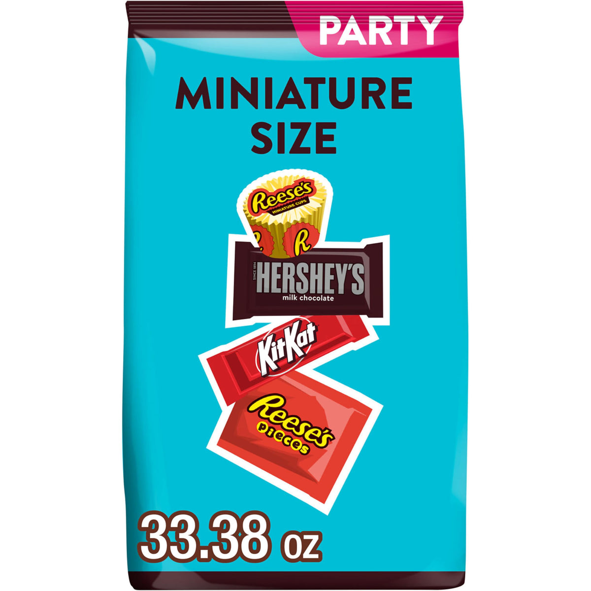 HERSHEY'S, KIT KAT and REESE'S Assorted Flavored Candy Party Pack, 33.38 oz
