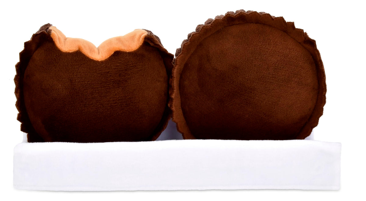 iscream Reese's Peanut Butter Cups Package 19" x 8.5" Pillow Set with Two Plushie Cups