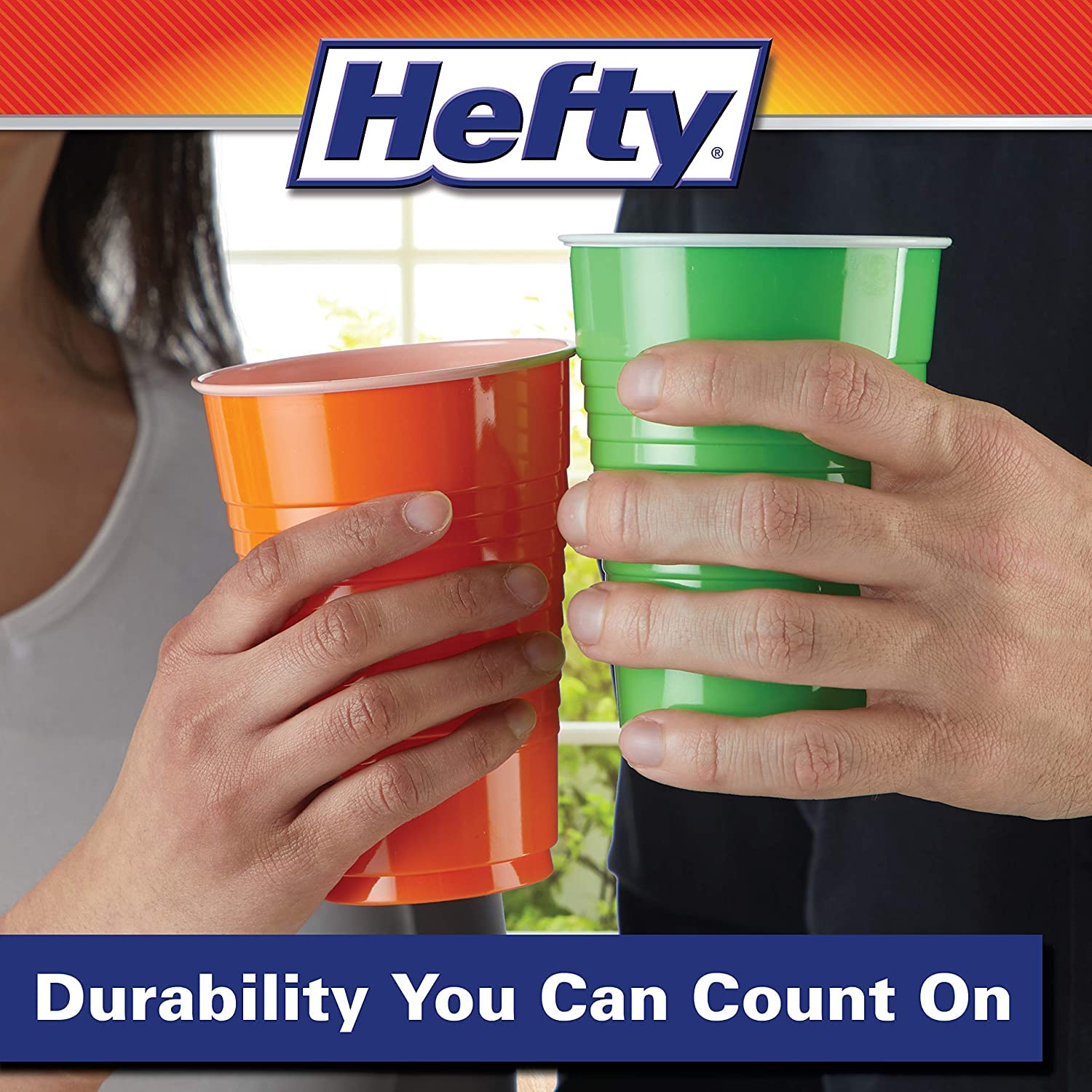 Hefty Party Cup Variety Pack, Disposable Plastic Party Cups, Easy Grip & Durable, Assorted Color Cup Variety Pack, 16-Ounce Cups, 100 CT Per Pack (Pack of 2)