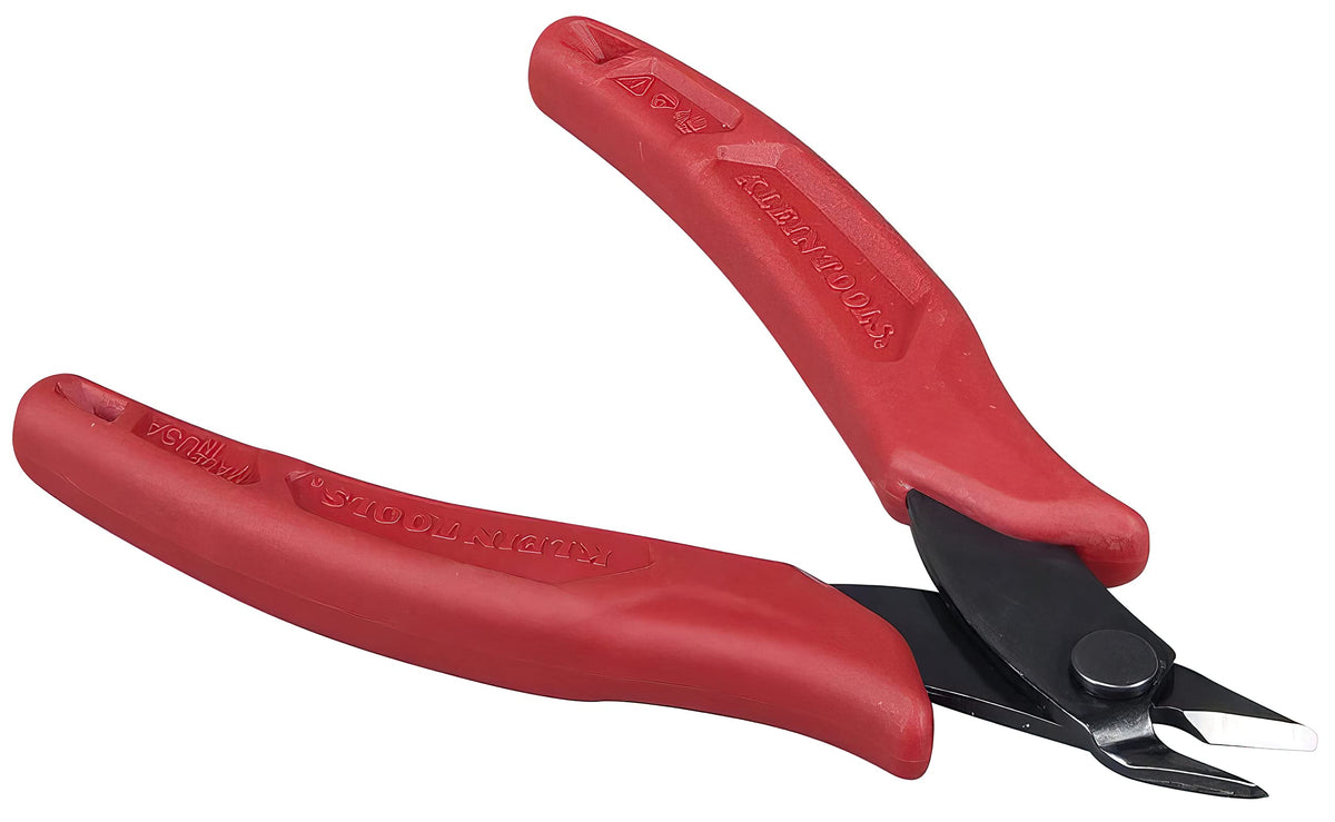 Klein Tools D275-5 Diagonal Flush Cutters, Made in USA, Micro Wire & Compact Zip Tie Cutter, Ultra-Slim Precision Flush Cutter for Work in Confined Areas, 5-Inch