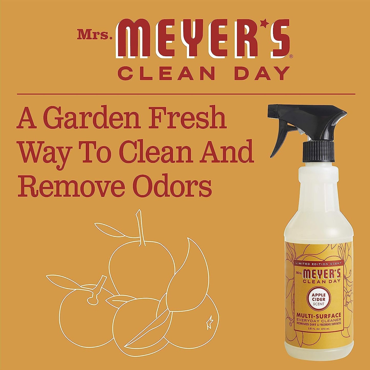 MRS. MEYER'S CLEAN DAY Acorn Spice + Apple Cider Variety, 1 Mrs. Meyer's Multi-Surface Cleaner, 16 OZ, 1 Mrs. Meyer's Multi-Surface Cleaner, 16 OZ, 1 CT Acorn Spice + Apple Cider