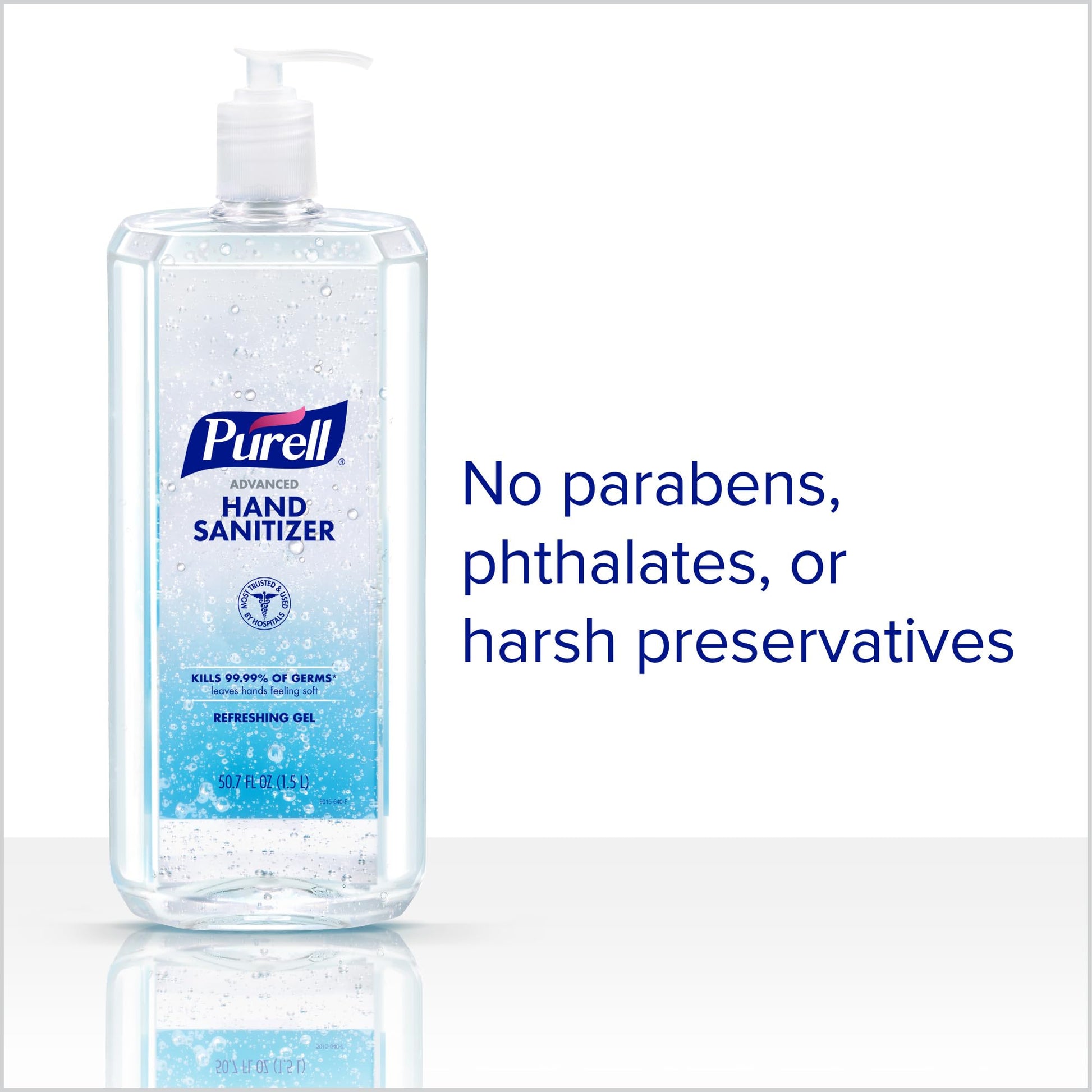 Purell Advanced Hand Sanitizer Refreshing Gel, Clean Scent, 1.5 Liter Pump Bottle (Pack of 1) - 5015-04