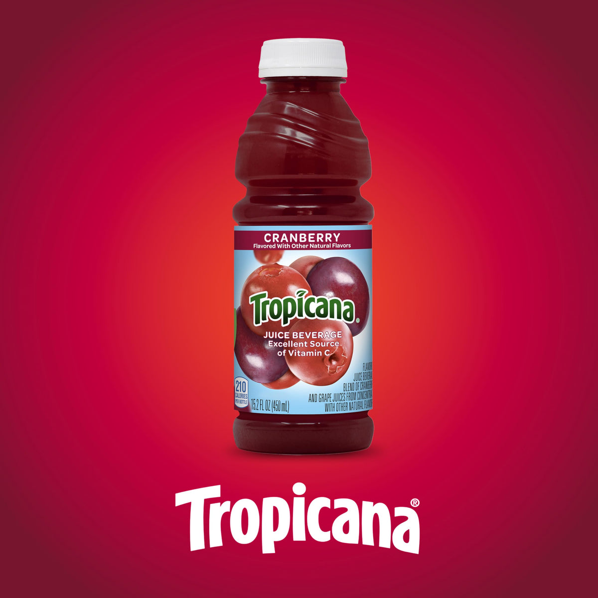 Tropicana Cranberry Juice Drink, 15.2 Ounce Bottle (Pack of 12)
