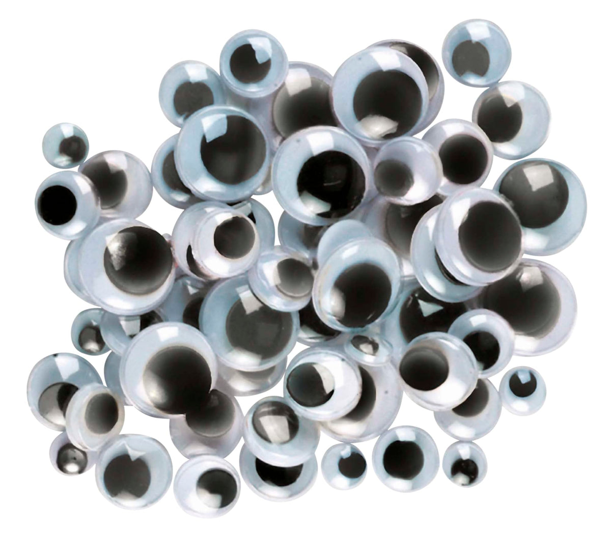 Creativity Street 344602 Wiggle Eyes Assortment, Assorted Sizes, Black, 100/Pack