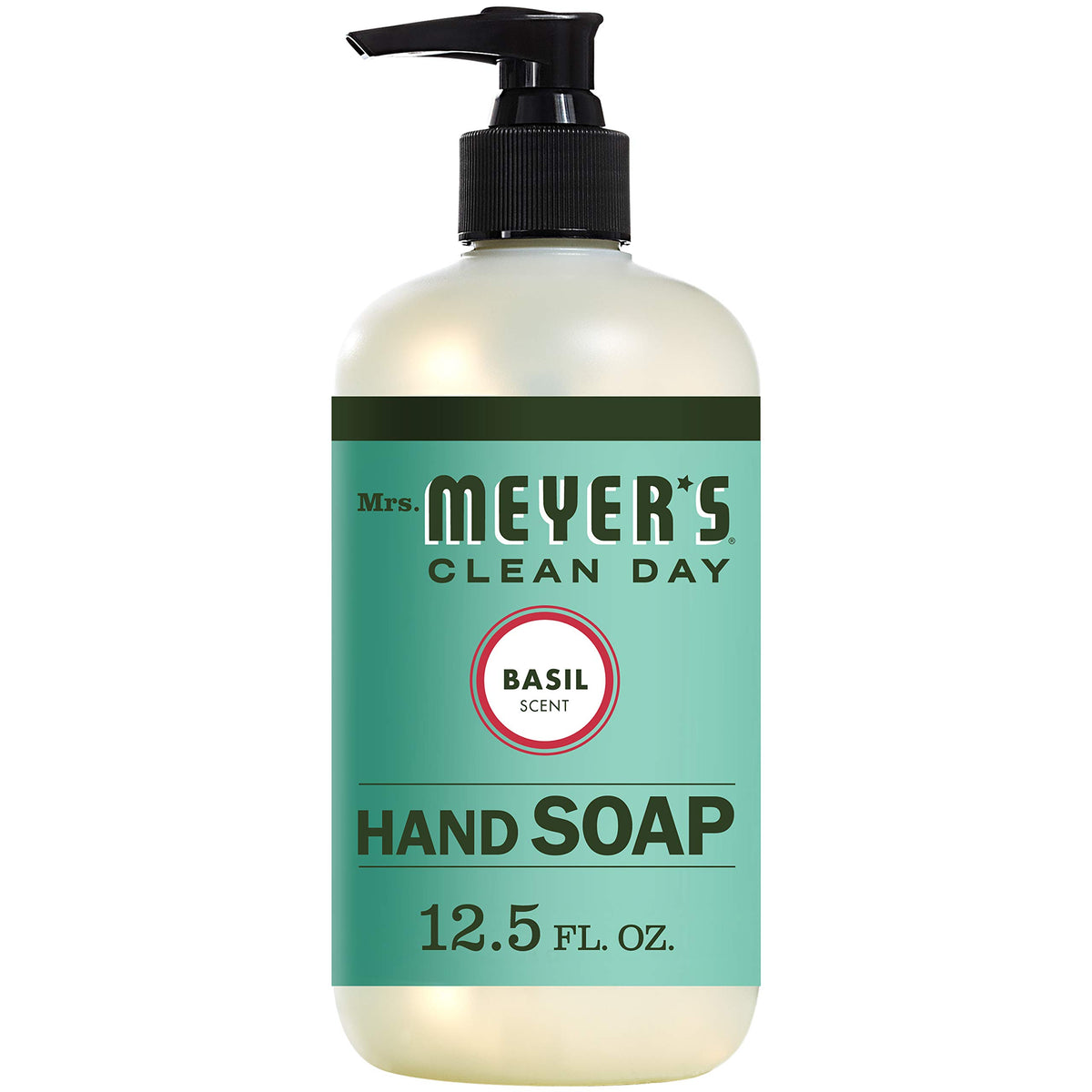 MRS. MEYER'S CLEAN DAY Hand Soap, Made with Essential Oils, Biodegradable Formula, Basil, 12.5 Fl. Oz