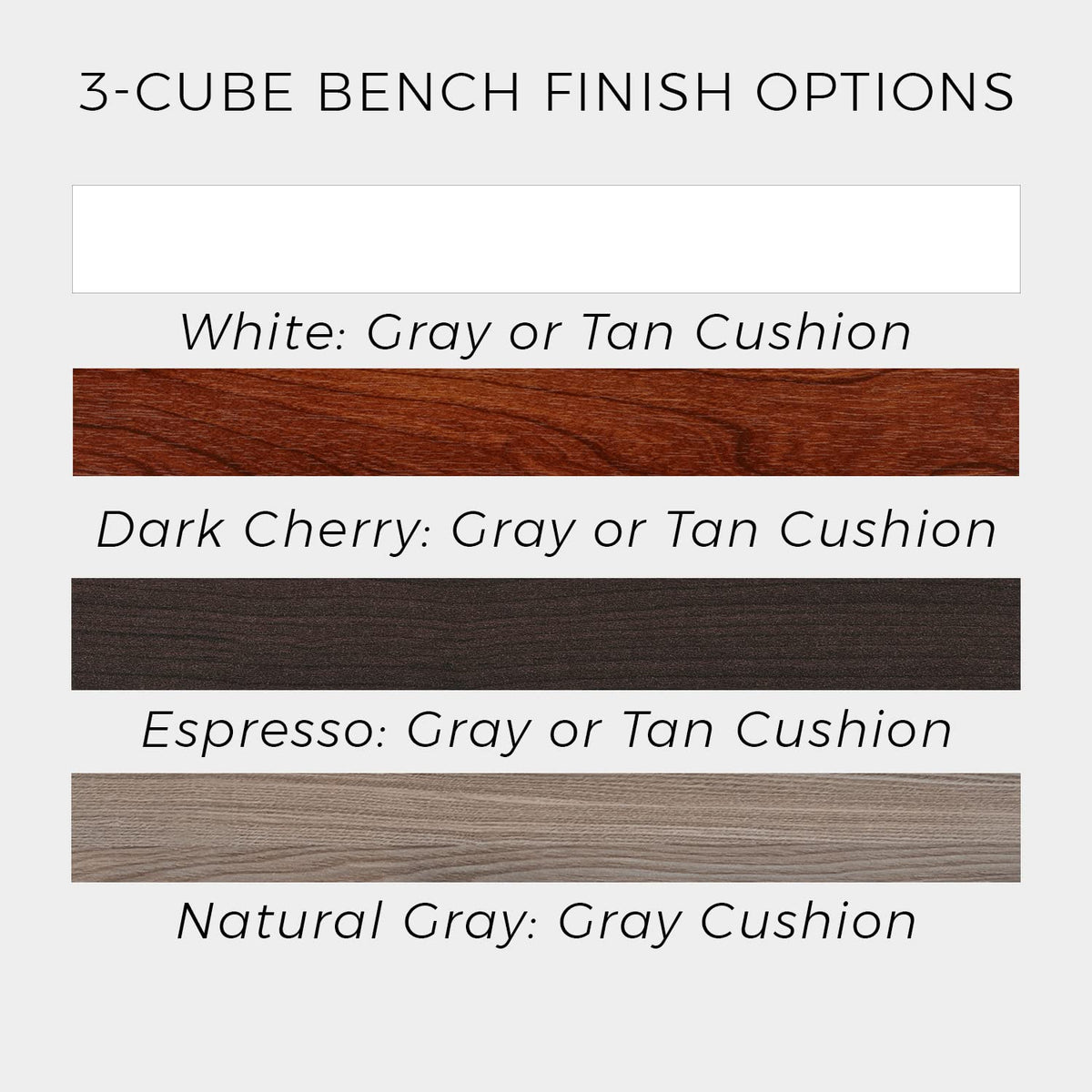 ClosetMaid 1632 Cubeicals 3-Cube Storage Bench, Espresso with Gray Cushion