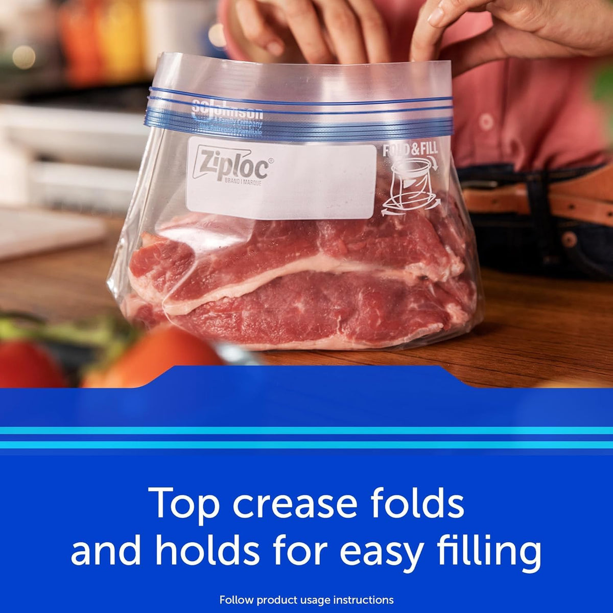 Ziploc Bag Freezer Quart, 19 Count Boxes (Pack of 12)