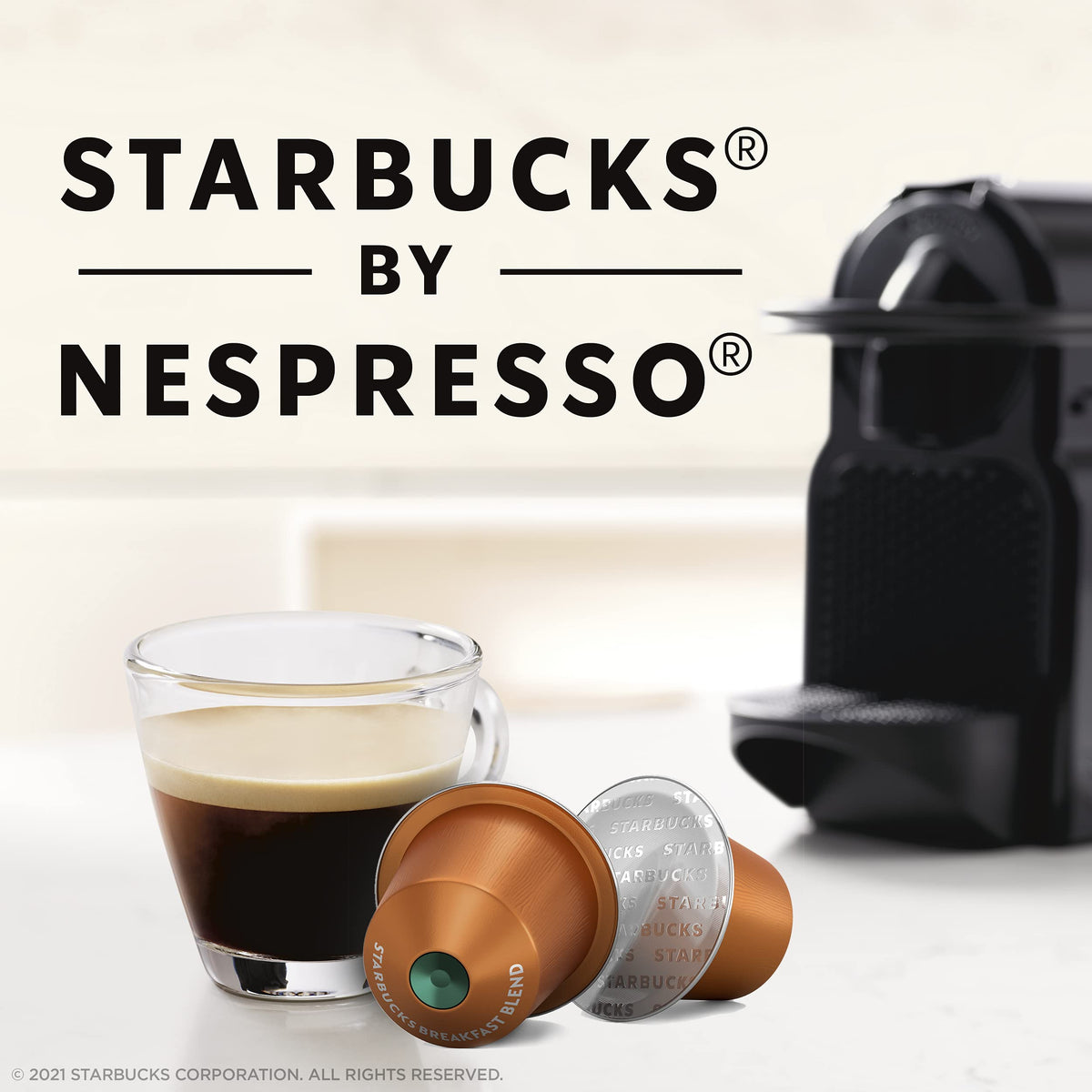 Starbucks by Nespresso Original Line Medium Roast Breakfast Blend Coffee, 50-count Espresso Pods