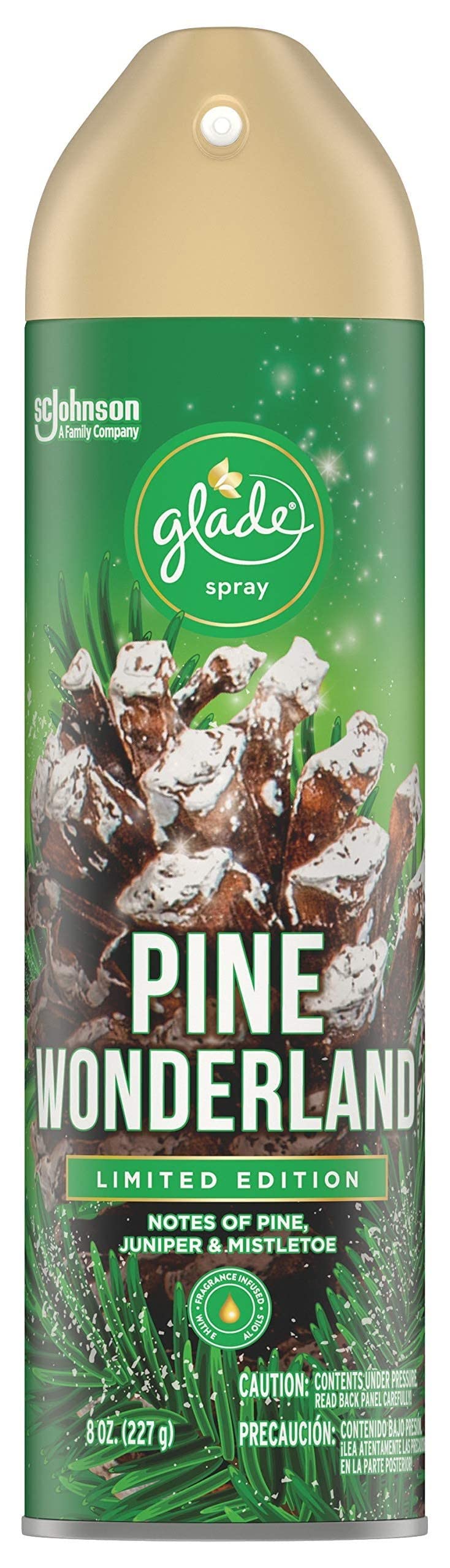 Glade Air Freshener Spray - Pine Wonderland - Holiday Collection 2020 - Net Wt. 8 OZ Per Can - Pack of 3 Cans3