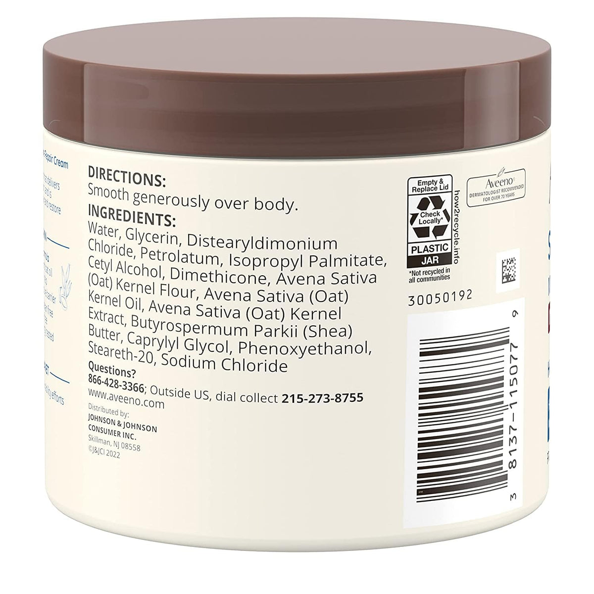AVEENO Active Naturals Skin Relief Moisture Repair Cream, Intense Moisture 11 oz (Pack of 3)