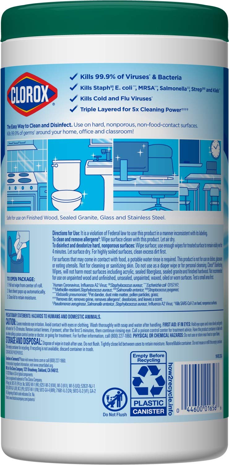 Clorox, Bleach Free Wipes, Fresh, 75 Count
