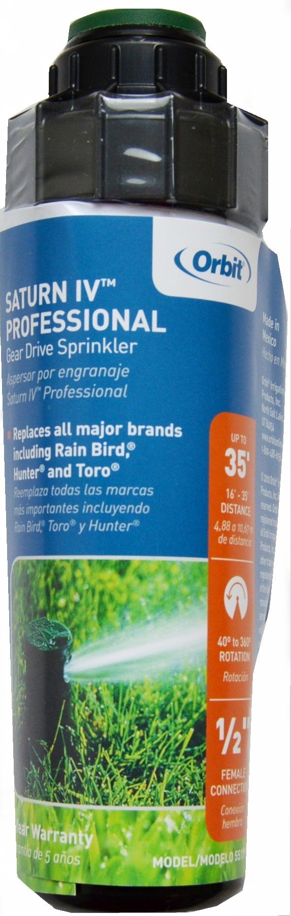 Orbit 55179 Saturn IV Pro Gear Drive Rotor Sprinkler Spray Head with Matched Precipitation