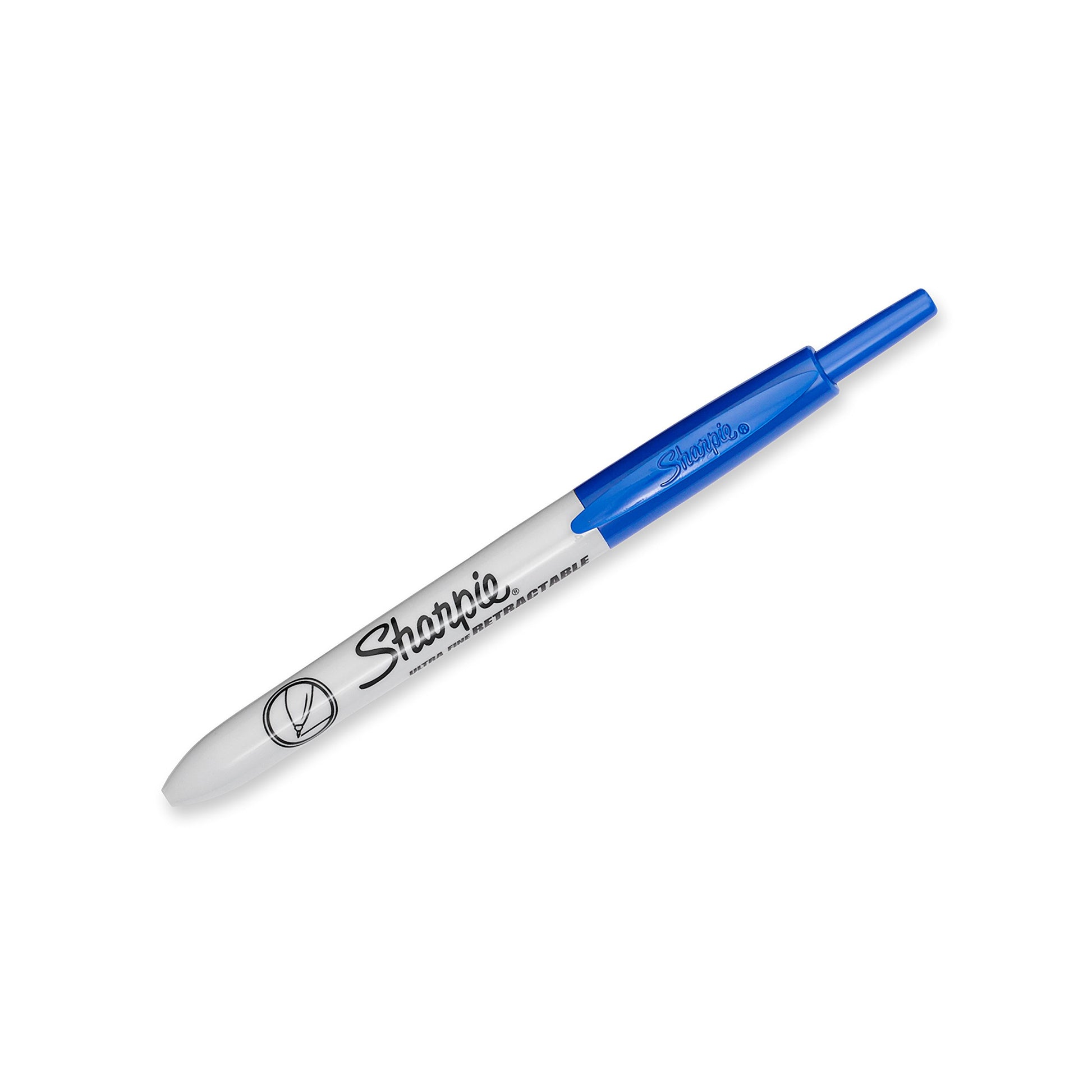 SHARPIE Retractable Permanent Markers, Ultra Fine Point, Blue, 12 Count - 1735792