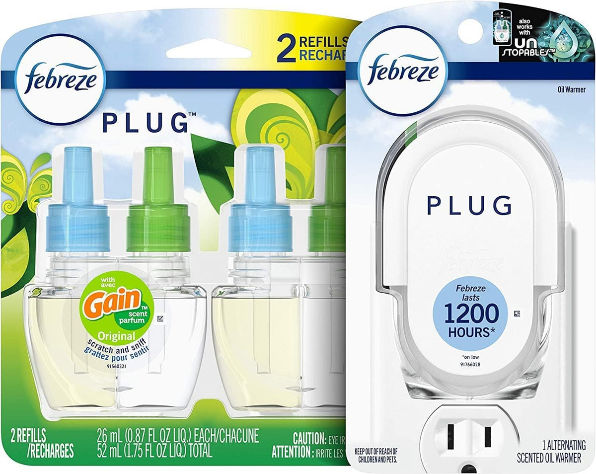 Febreze PLUG, Gain Original, Starter Kit & (2) .87 fl. oz. Refills