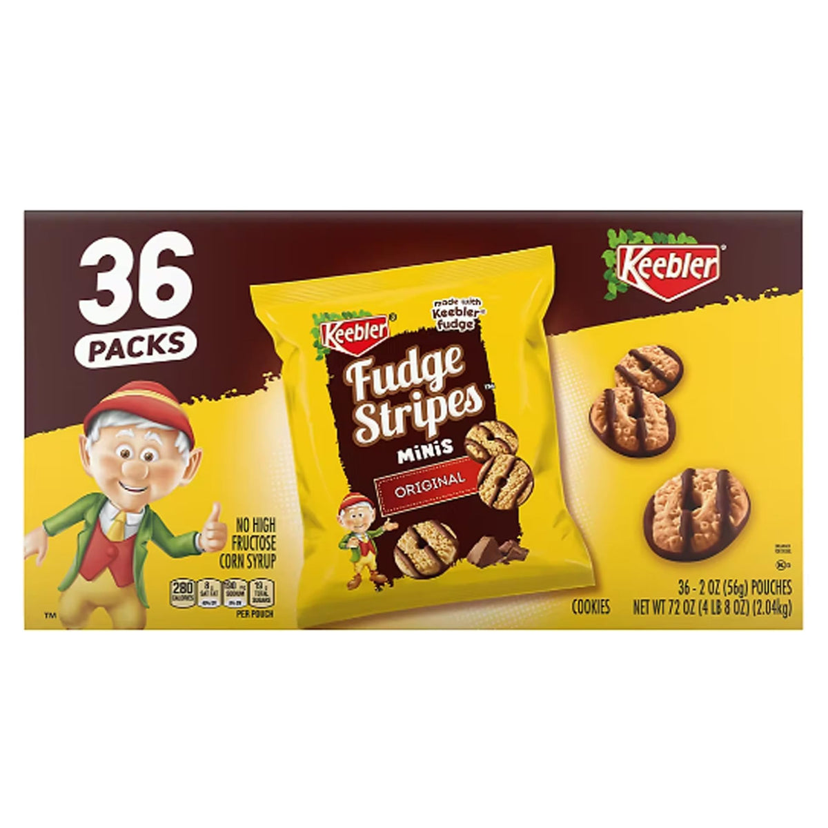 Keebler Fudge Stripes Mini Cookies, 36 ct