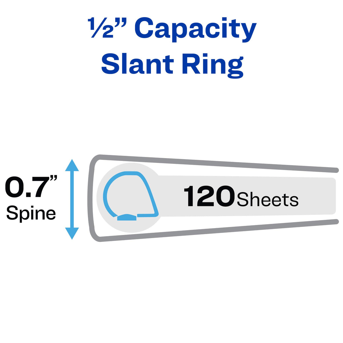 Avery Heavy-Duty Nonstick View 3 Ring Binder, 1/2 inch Slant Rings, 135-Sheet Capacity, Black (05233) (Pack of 2)