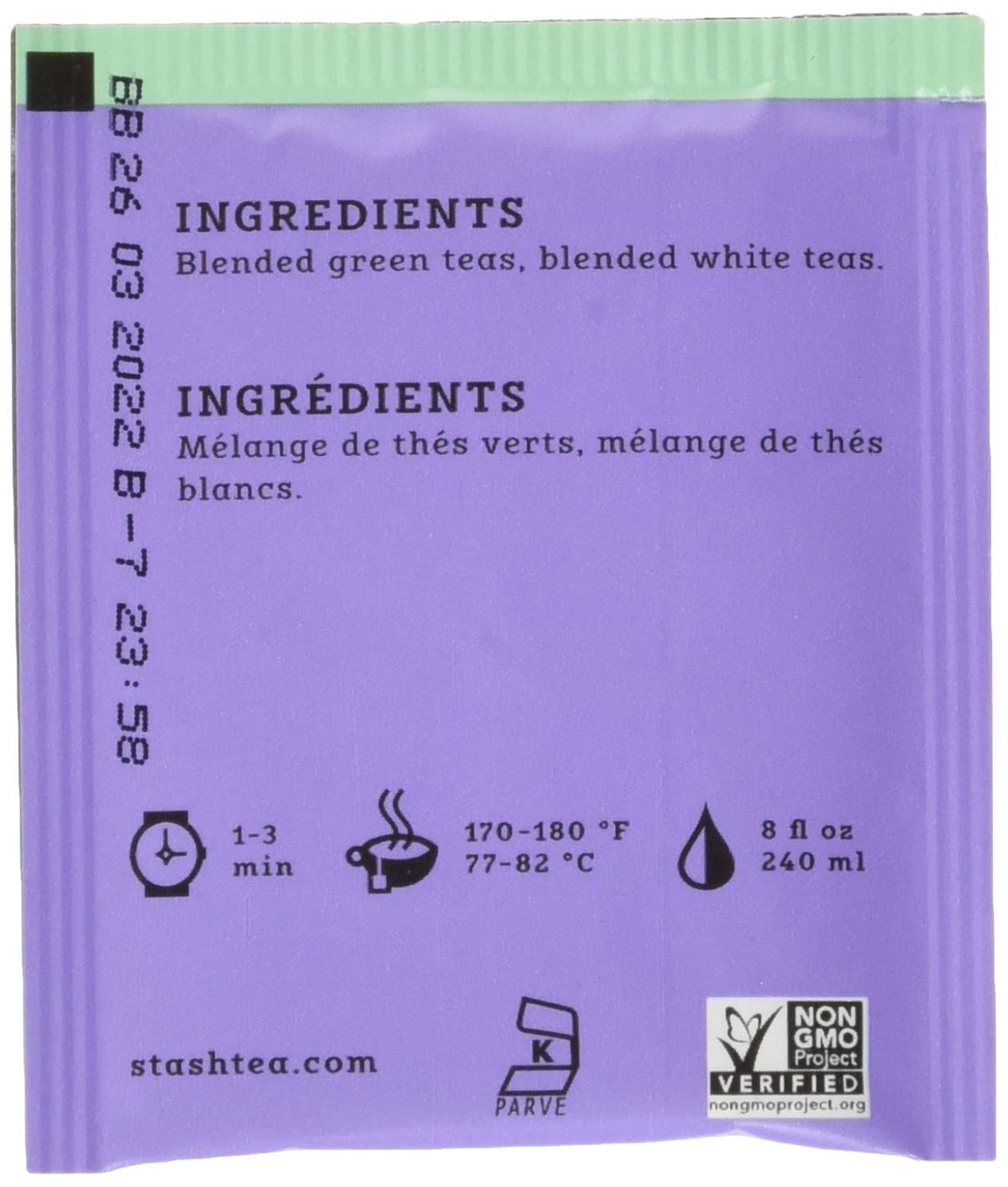 Stash Tea Fusion Green & White Tea, Box of 100 Tea Bags