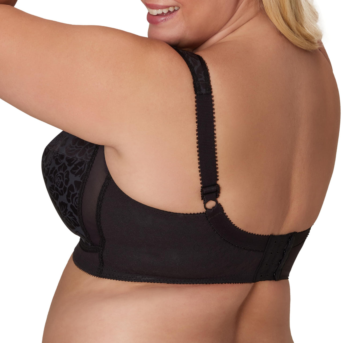 PLAYTEX Womens 18 Hour Comfort-strap Wireless Bra, Full-coverage With 4-way Trusupport, Single & 2-pack Bras, Black, 52DD US