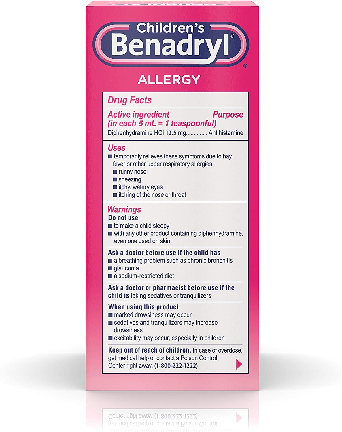 Children's Benadryl Allergy Liquid Cherry 8 oz