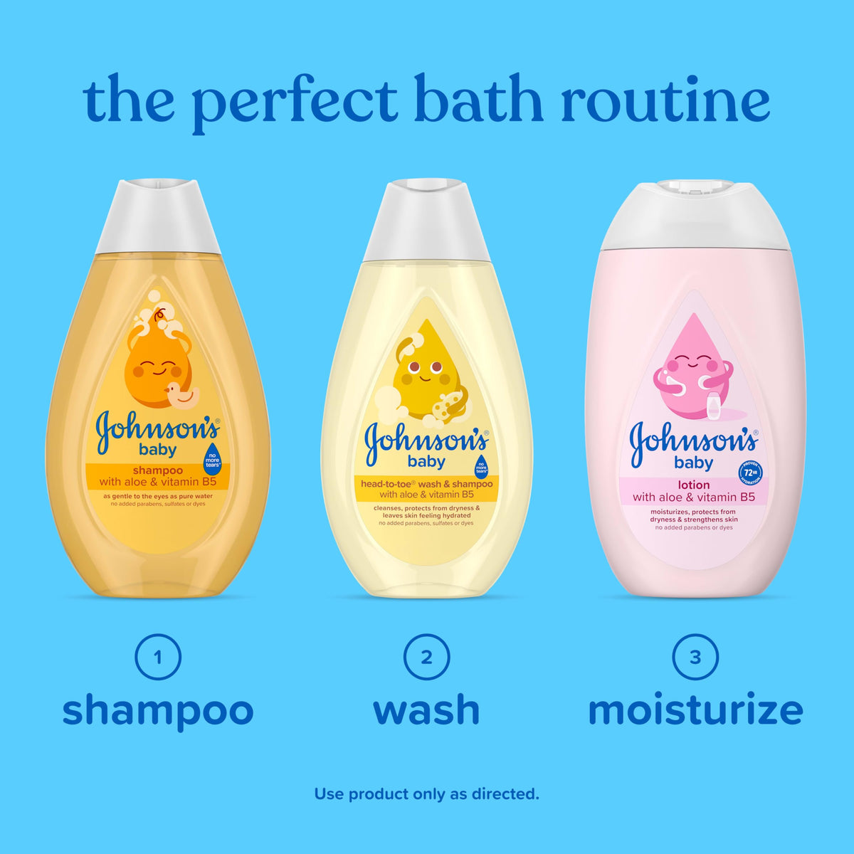 Johnson's Baby Lotion with Coconut Oil, Aloe Vera & Vitamin B5, 72 HR Hydration, Skin Moisturizer, Hypoallergenic, Safe for Newborn, Protects from Dryness & Strengthens Skin, 13.6 fl. oz