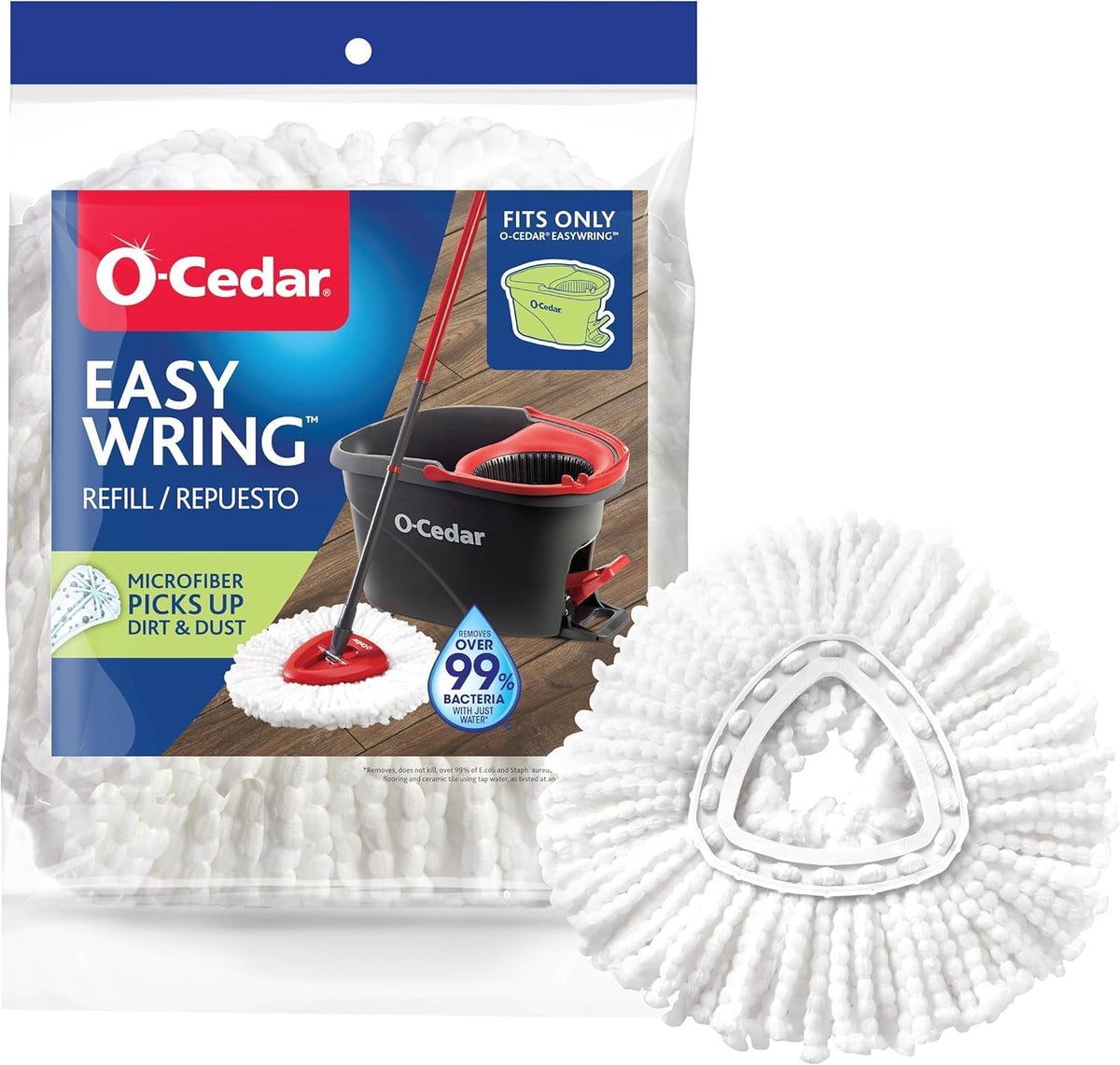 O-Cedar EasyWring Spin Mop Head Replacement (Pack of 6) | Machine Washable | Reusable | Packaging May Vary